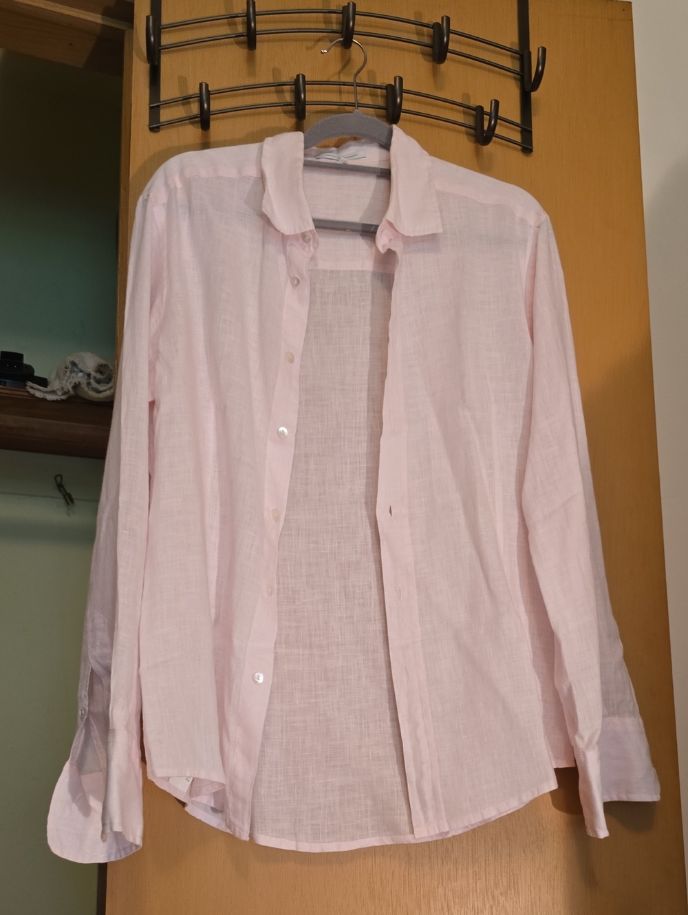 Daniele Alessandrini Pale Pink Linen Button-Down Shirt Made In Italy *READ*